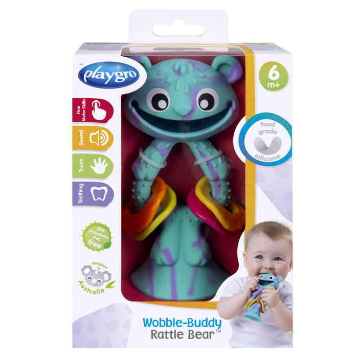 PLAYGRO košļājamā rotaļlieta Wobble-Buddy Rattle Bear
