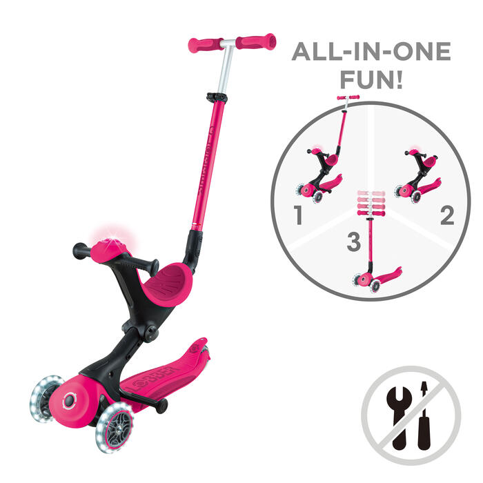 GLOBBER skrejritenis Go Up Deluxe Lights