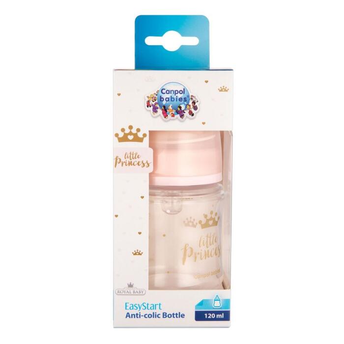 Canpol babies plata kakla antikoliku pudelīte Anti-colic  120ml PP Easy Start ROYAL BABY 35/233_pin