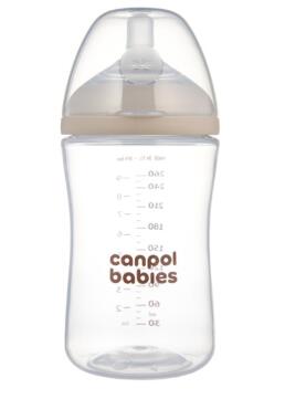 CANPOL BABIES barošanas pudelīte ar knupīti NATURAL SHAPE, 260 ml, 35/401