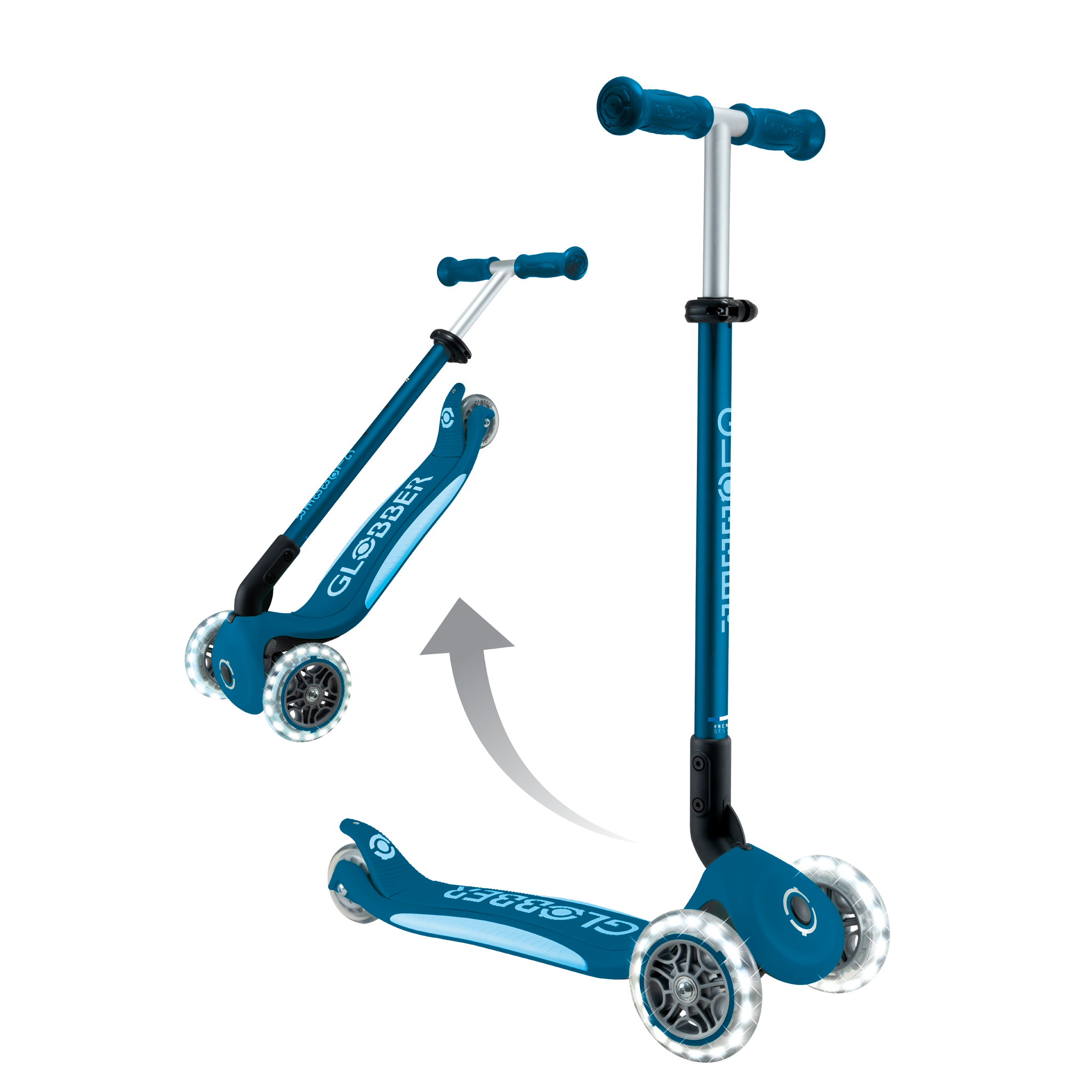 GLOBBER skrejritenis Elite Lights, zils, 439-601-3