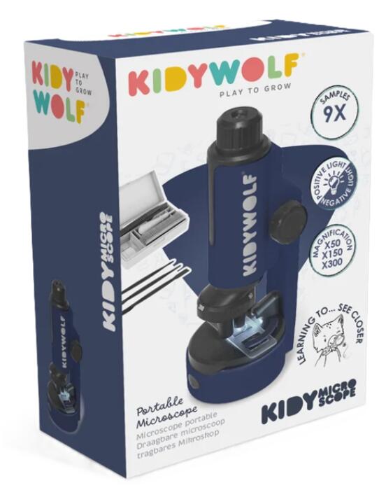 KIDYWOLF pārnēsājams mikroskops KIDYMICROSCOPE, KIDYMICROSCOPE-BU