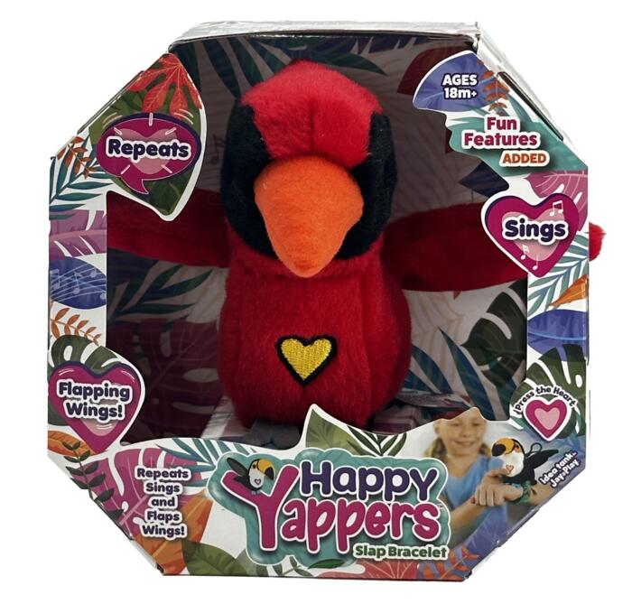 HAPPY YAPPERS interaktīvs plīša putniņš Kardināls