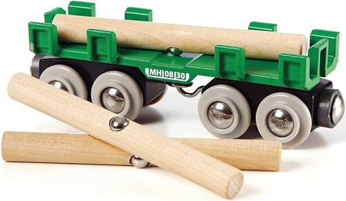 BRIO RAILWAY BRIO baļķu pārvadāšanas piekabe