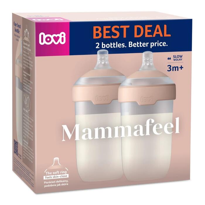 LOVI barošanas pudele MAMMAFEEL, 2x250 ml