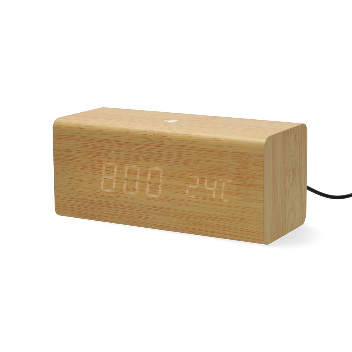 Nedis digitālais radio modinātājs, koka (CLAR3004BN)