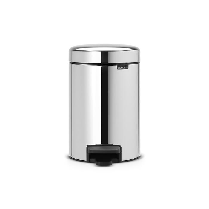 BRABANTIA atkritumu tvertne ar pedāli NewIcon, 3 l, Brilliant Steel (113147)