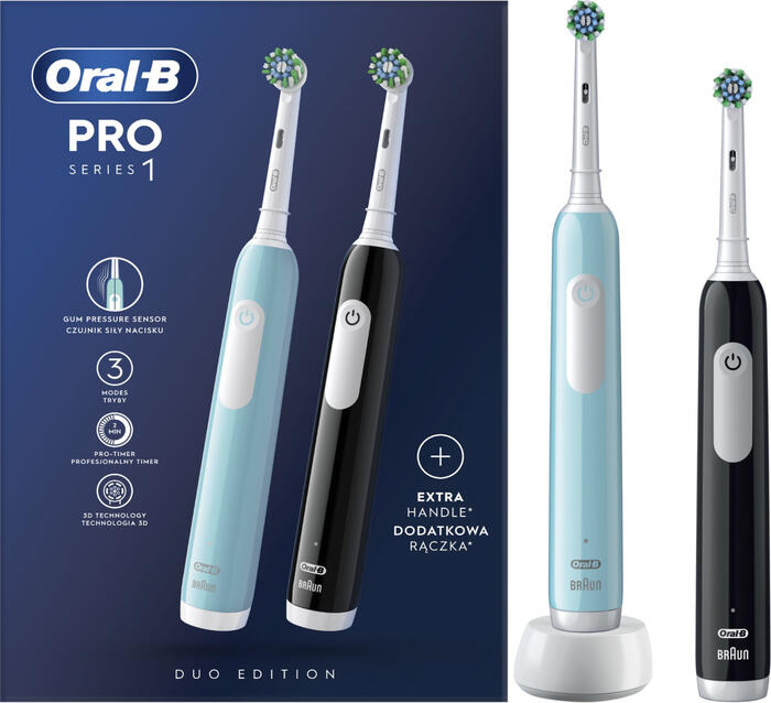 BRAUN el.zobu birste Pro Series 1, melna un zila (D 305.523.3H)