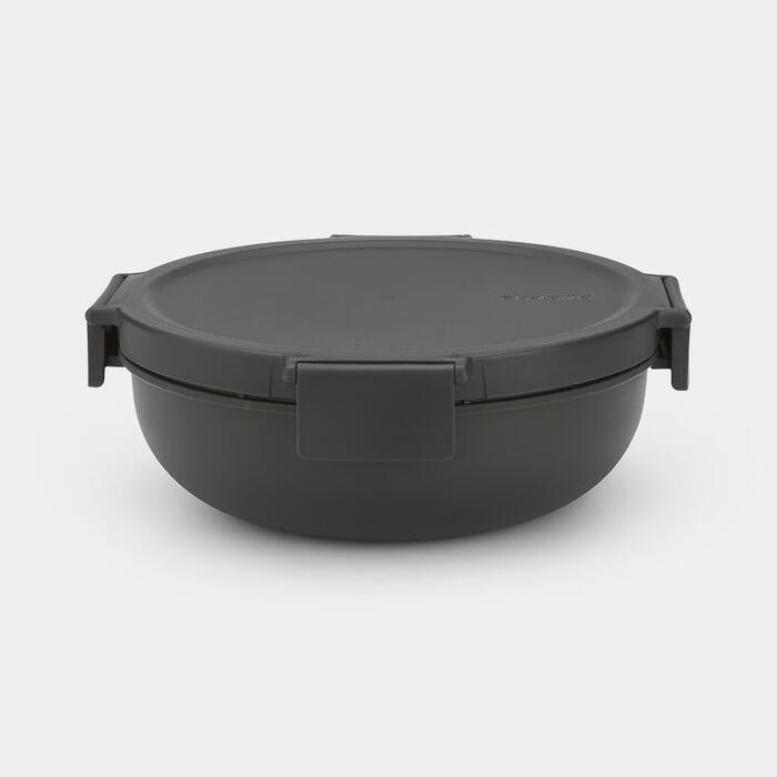 BRABANTIA Make &amp; Take salātu trauks, 1.3L, Dark Grey (206344)