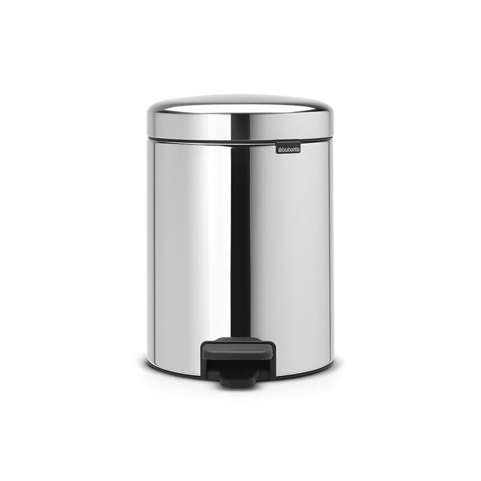BRABANTIA atkritumu tvertne ar pedāli NewIcon, 5 l, Brilliant Steel (112621)