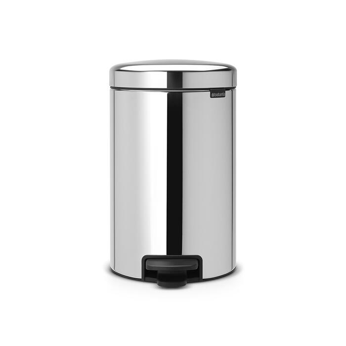 BRABANTIA atkritumu tvertne ar pedāli NewIcon, 12 l, Brilliant Steel (113581)