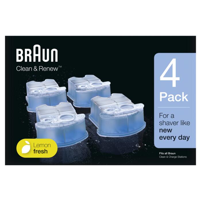 BRAUN maināmas kasetnes ar tīrīšanas šķidrumu  skuvekļiem Clean&amp;Renew (CCR3+1)