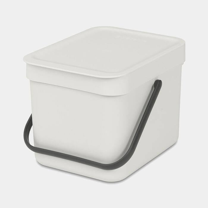 BRABANTIA aktritumu tvertne Sort &amp; Go, 6L, Light Grey (213267)