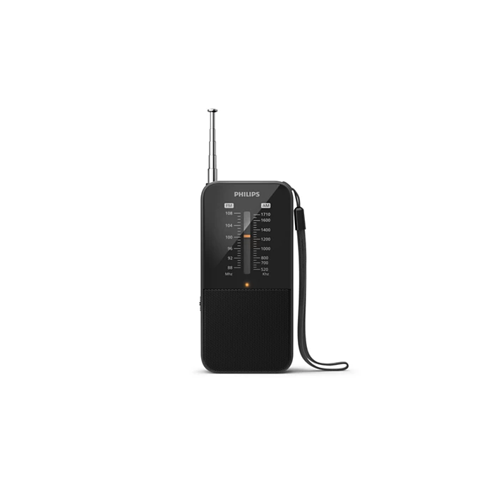 PHILIPS portatīvais kabatas izmēra radio, melns