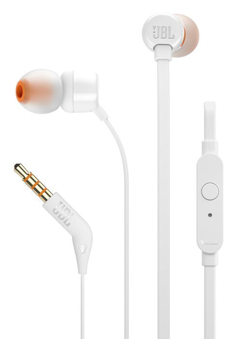 JBL in-ear austiņas, baltas (JBLT110WHT)