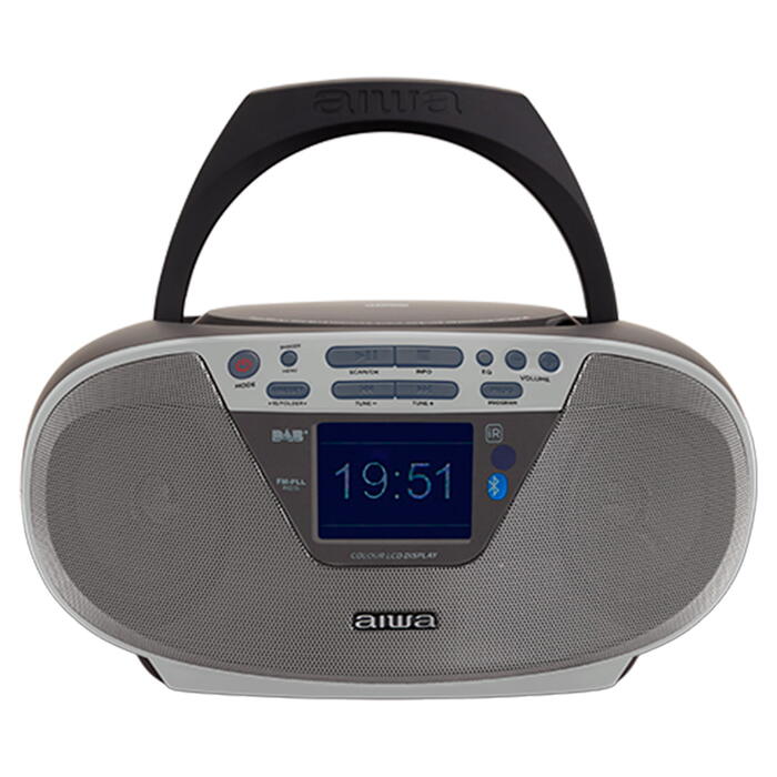 AIWA boombox sistēma ar bluetooth un TFT-LCD displeju, pelēks (BBTU-500DAB/SL)