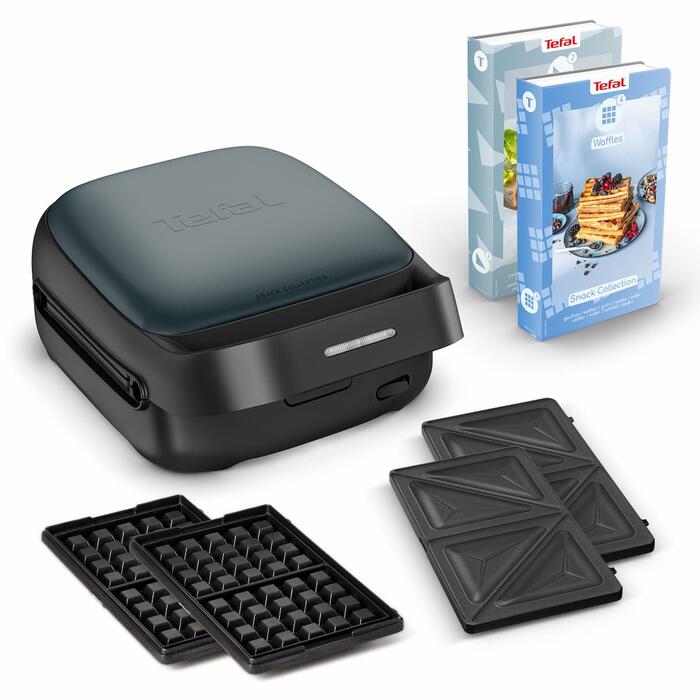 TEFAL tosteris Snack Collection, 700W, 2 maināmas plātnes, melns (SW862BF0)
