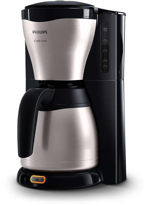 PHILIPS Kafijas automāts ThermInox (termotrauks), 1000W (melns ar pelēku) (HD7546/20)