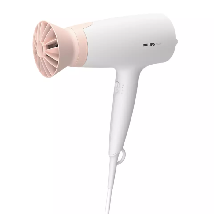 PHILIPS matu fēns, 1600 W, balts/rozā