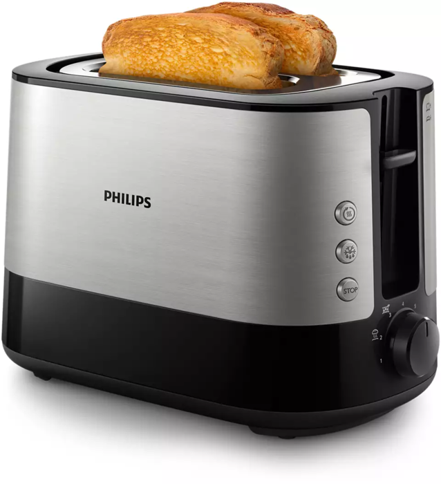 PHILIPS Tosteris 1000W, melns (HD2635/90)