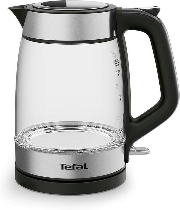 TEFAL tējkanna 1.7 l, melna/caurspīdīga