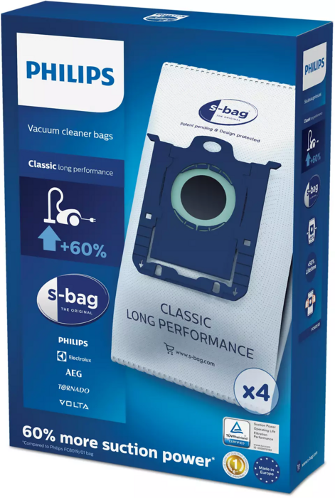 PHILIPS Putekļu maisi S-bag 4gab (FC8021/03)