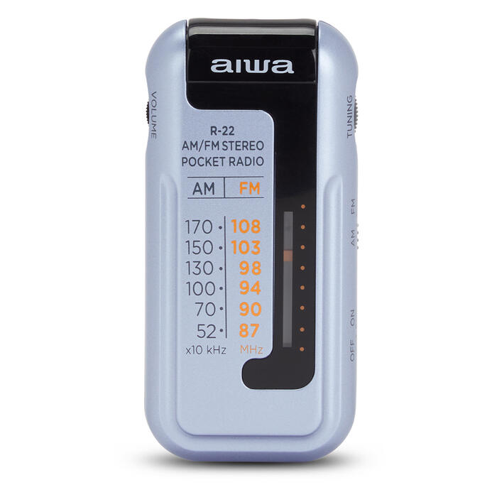 AIWA kabatas radio ar austiņām, pelēks (R-22SL)
