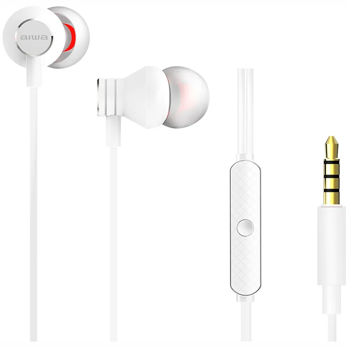 AIWA In-Ear stereo austiņas ar mikrofonu, baltas (ESTM-50WT)