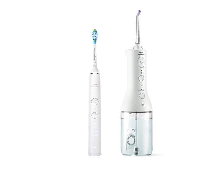 Philips Sonicare Cordless Power Flosser DiamondClean 9000 mutes dobuma irrigators, balts (HX3886/41)