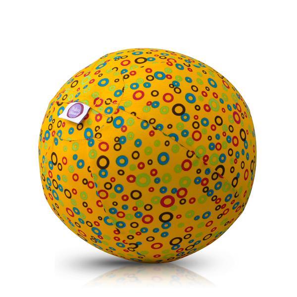 Bubabloon lateksa balons ar auduma pārvalku, Circles Yellow (040369)