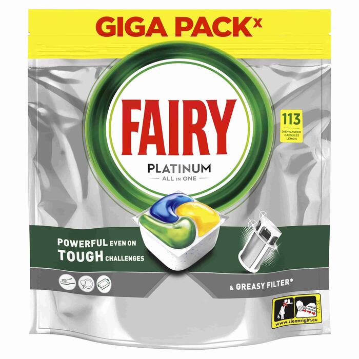 FAIRY Platinum trauku mazgāšanas kapsulas, 113 gab. (80819055)