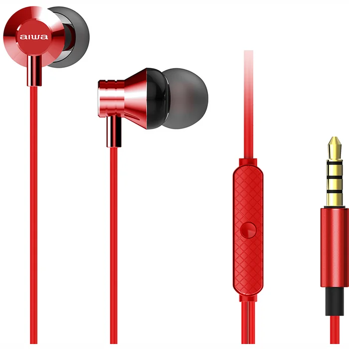 AIWA In-Ear stereo austiņas ar mikrofonu, sarkanas (ESTM-50RD)