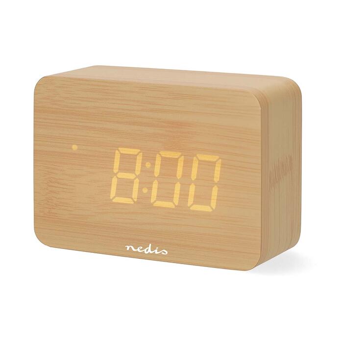 Nedis digitālais radio modinātājs, koka (CLDK2008BN)
