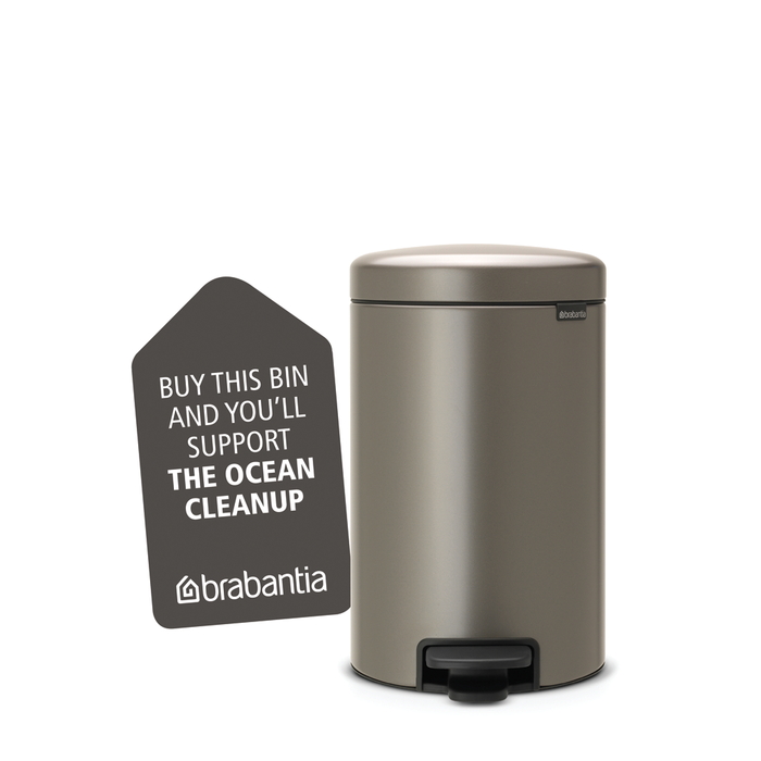BRABANTIA atkritumu tvertne ar pedāli NewIcon, 12 l, Platinum (113628)