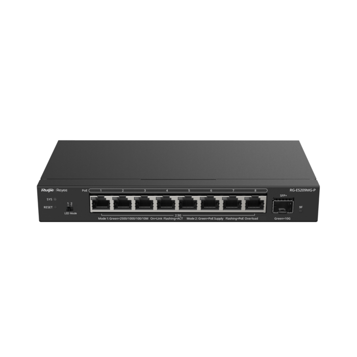 RG-ES209MG-P 2.5G pārvaldams PoE switch