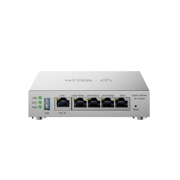 WI-ER205 ~ Gigabit PoE maršrutētājs ar magnētisko pamatni 1GE(PoE-IN/LAN)+3GE(WAN/LAN)+1GE(WAN) (012335)