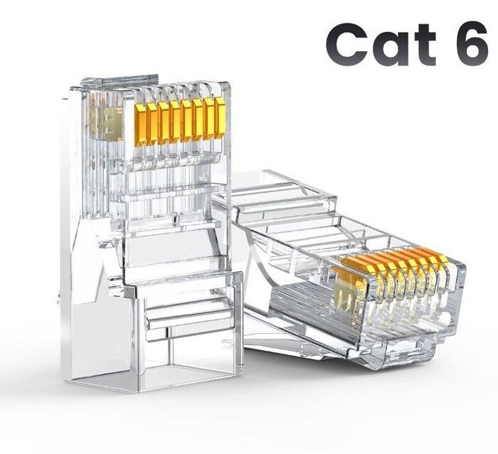 RJ45 CAT6 UTP apzeltītie spraudņi 10gab