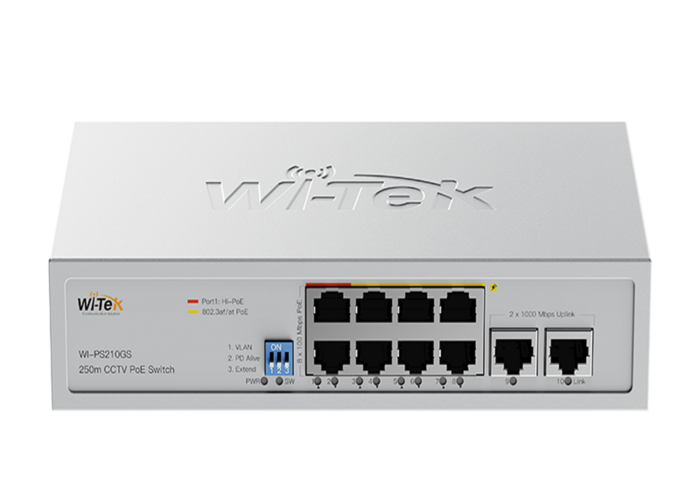 WI-PS210GS V2  PoE switch komutators 8FE(PoE)+2GE(Uplink)
