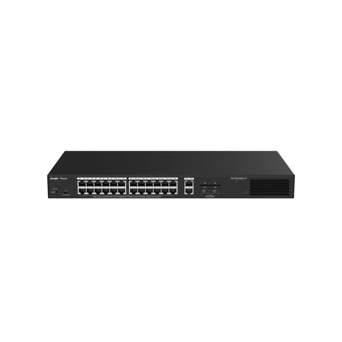 RG-ES228GS-LP ~ POE Gigabit Smart Cloud pārvaldāms komutators 24GE(PoE)+2SFP+2GE(Uplink)(PoE 250W) (013084)