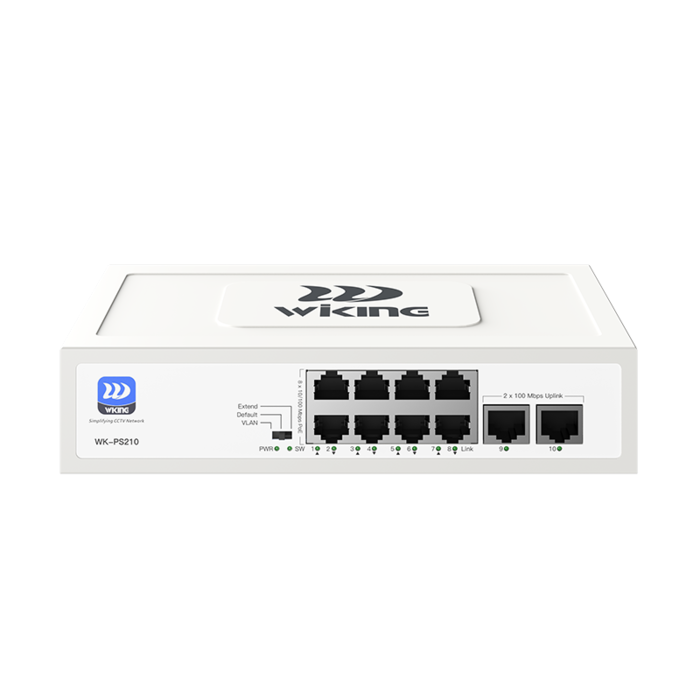 WK-PS210 V2  PoE switch komutators 8FE(PoE)+2FE(Uplink)