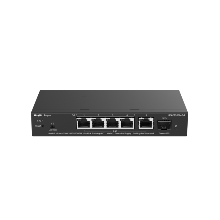 RG-ES206MG-P  2.5G pārvaldams PoE switch