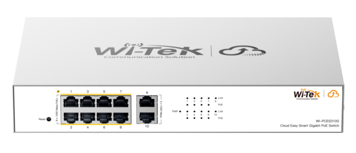 WI-PCES310G ~ Gigabit pārvaldāms PoE switch komutators 8GE(PoE)+2GE(Uplink) 110W (012134)