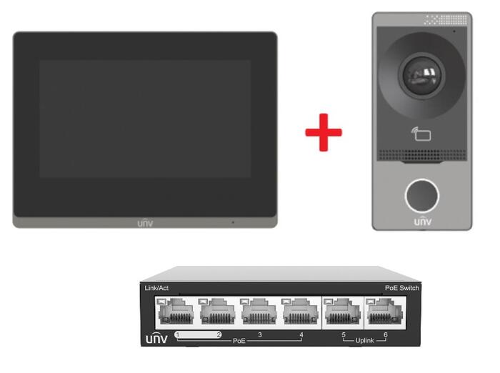 KIT/201S/372S/NSW2020  UNV IP domofona komplekts +