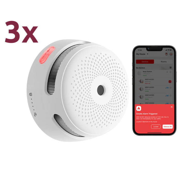 XS01-M-3PACK X-Sense bezvadu autonomo 868MHz ugunsdrošības