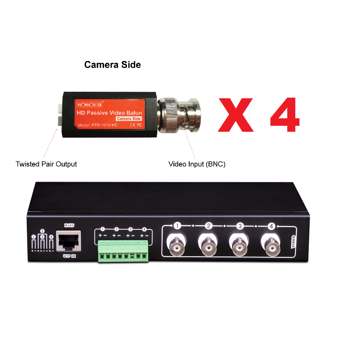 PTR-401V-HD AHD/TVI/CVI pasīvais vītā pāra pārveidotājs