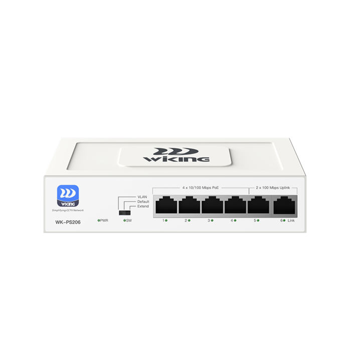 WK-PS206 V2  PoE switch komutators 4FE(PoE)+2FE(Uplink)