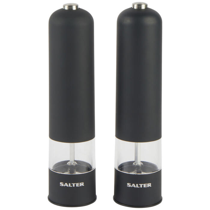 Salter 7524 BKXRUP3 Soft Touch Electric Mill Set, Matte Black