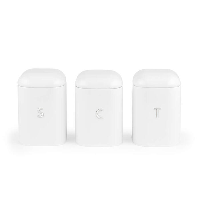 Salter BW14043EU7 Boston 3-Piece Canister Set, White