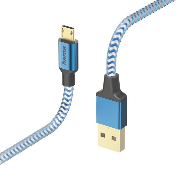 Hama 00201555 Reflective Charging Cable, USB-A