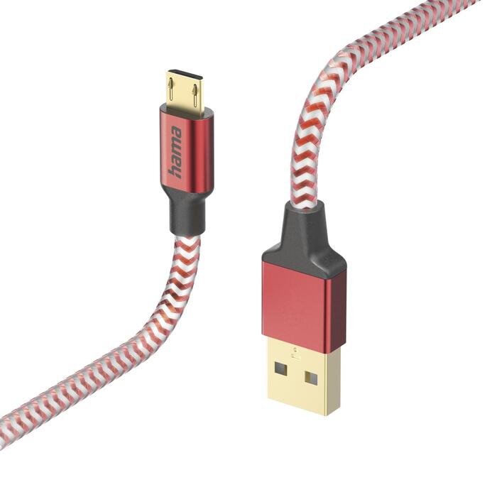 Hama 00201556 Reflective Charging Cable, USB-A